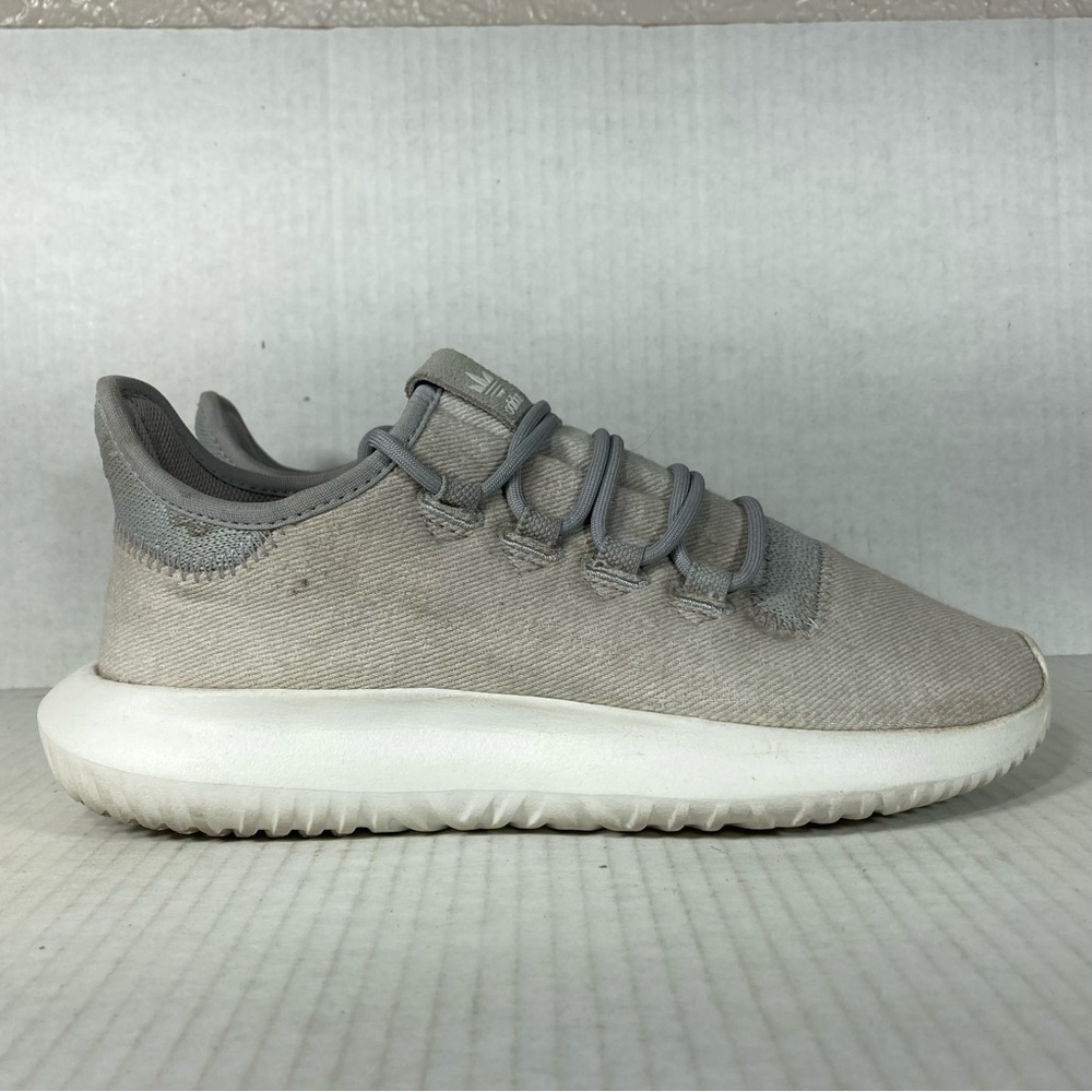Adidas Tubular Shadow Size 5 Kids Shoes Gray Beige White Athletic Casual Running